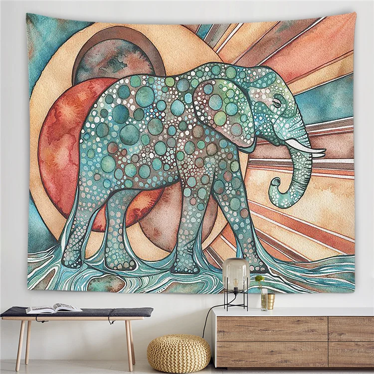 Настенный Гобелен со слоном на заказ с логотипом для домашнего декора