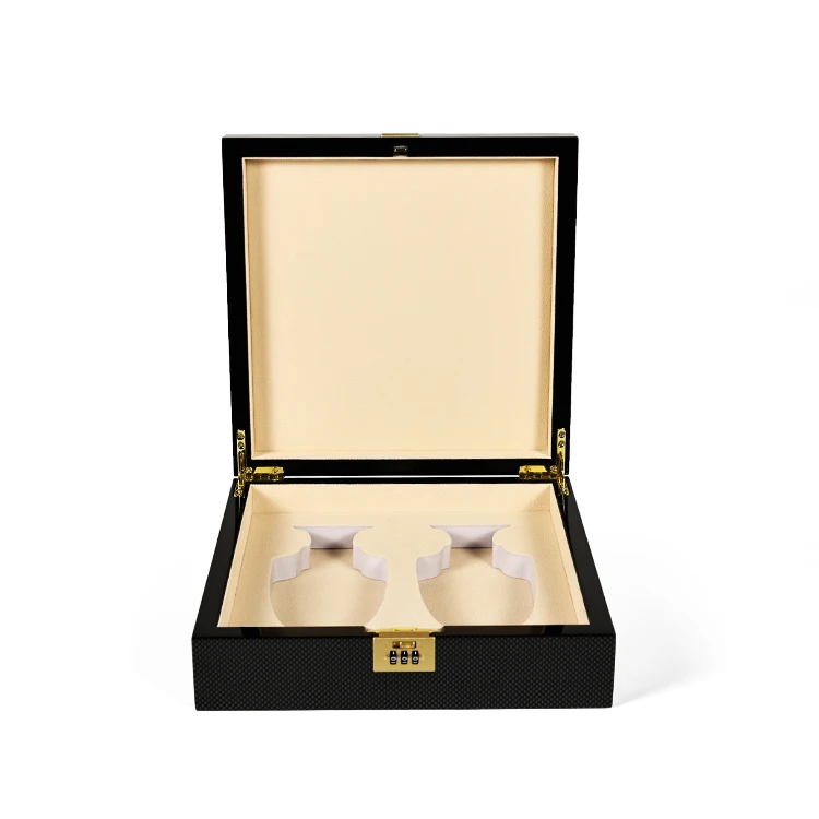 Luxury High Quality Diamonds Decoration Wooden Perfume Packaging Box Wooden Jewelry Storage Essential Oil Box Perfume