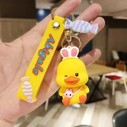 New net red duck doll keychain ins cute bag ornament car pendant stationery shop cartoon gift