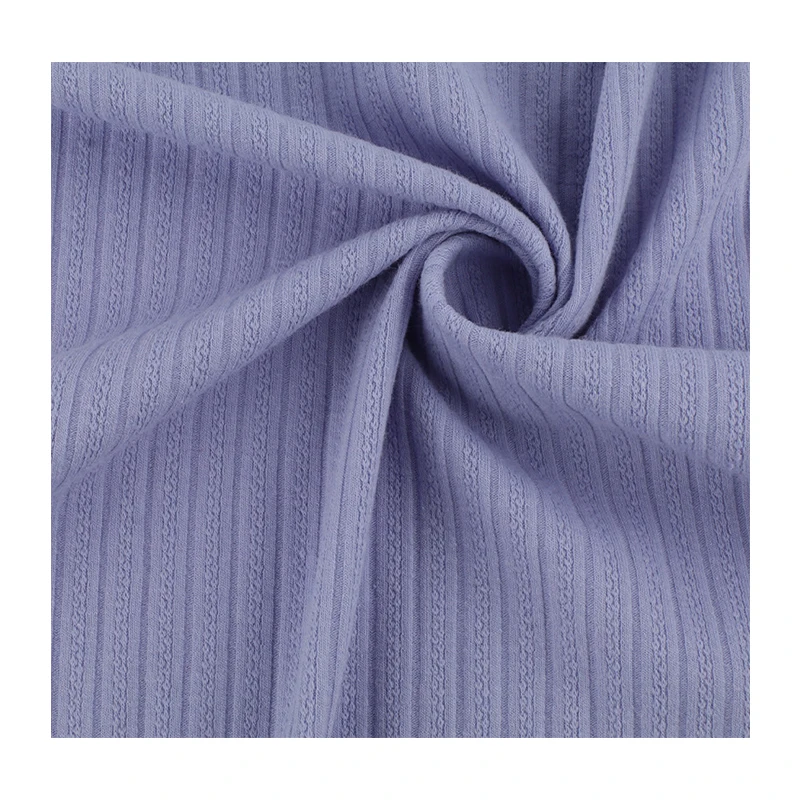 
Polyester rayon spandex jacquard ribbed fabric Coarse needle wool polyester cotton twist fabric fashion t-shirt fabric 