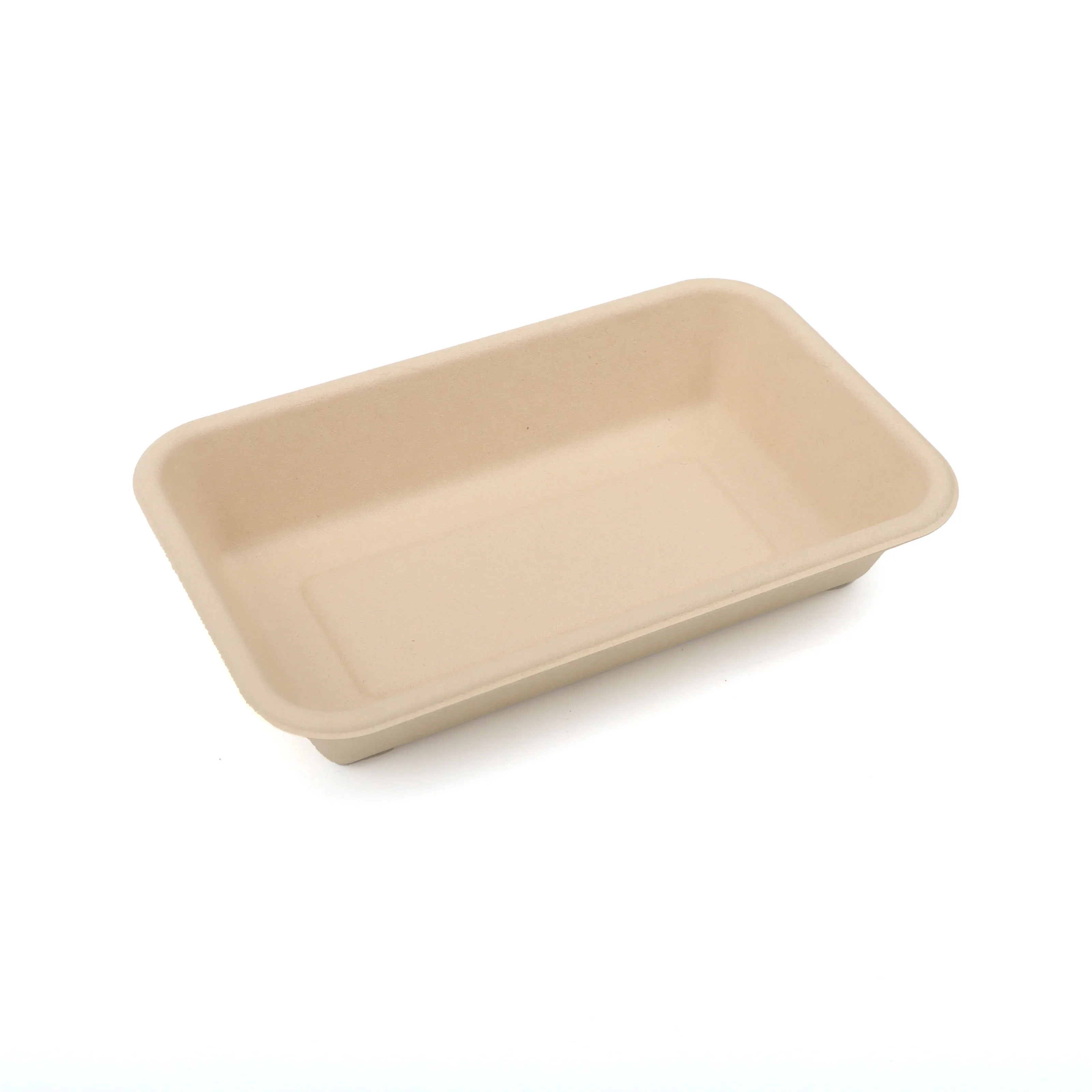 Bamboo pulp fiber Tableware Dish Plate 1/2/3 Compartment Disposable Fast Food Serving Tray