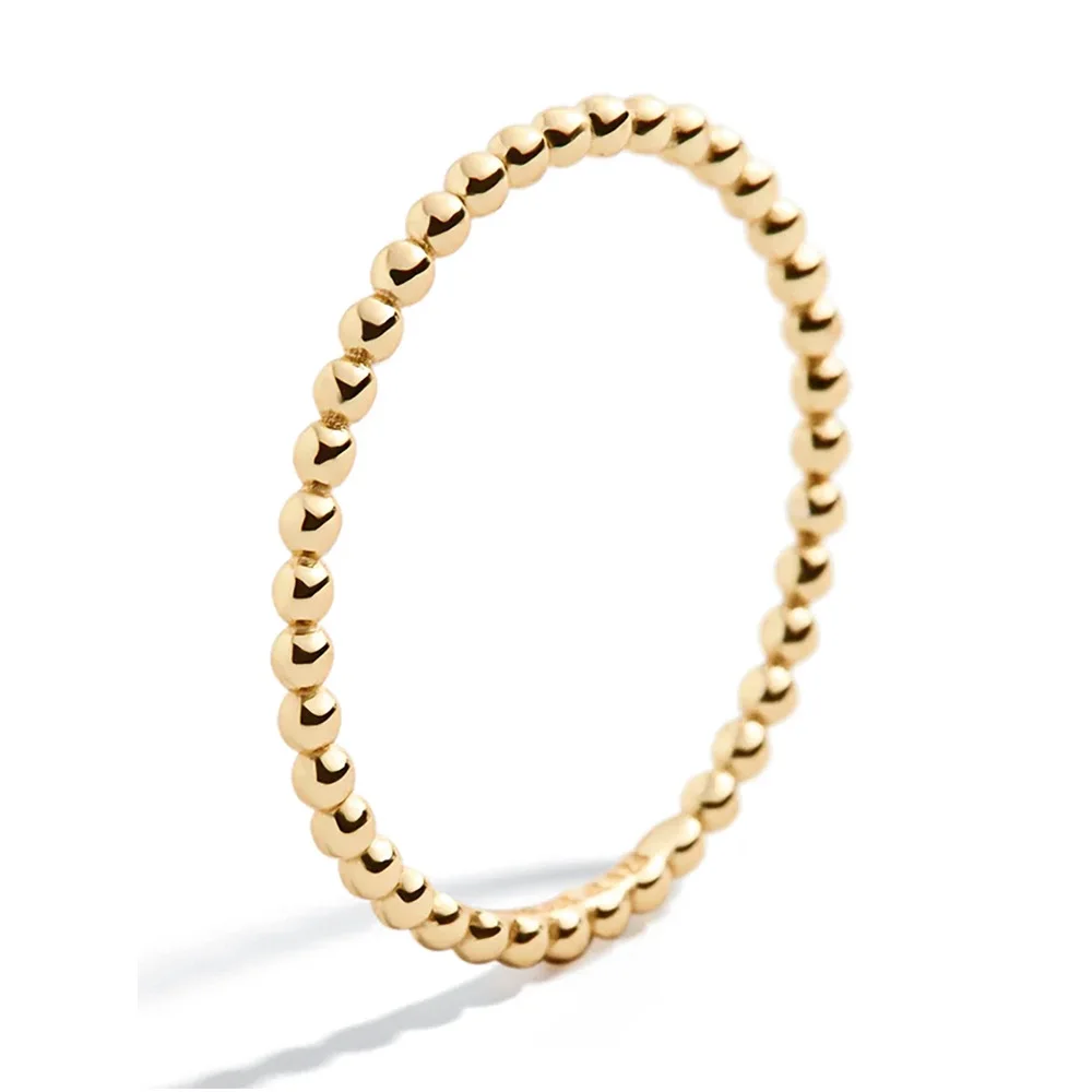 S925 Sterling Silver Classic Latest DesignThin Beaded Ring For Women