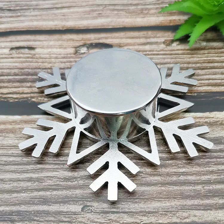 Zinc Alloy Snowflake Candlestick Creative Christmas Series Snowflake Aromatherapy Metal Tea Wax Snowflake Candlestick Wholesale