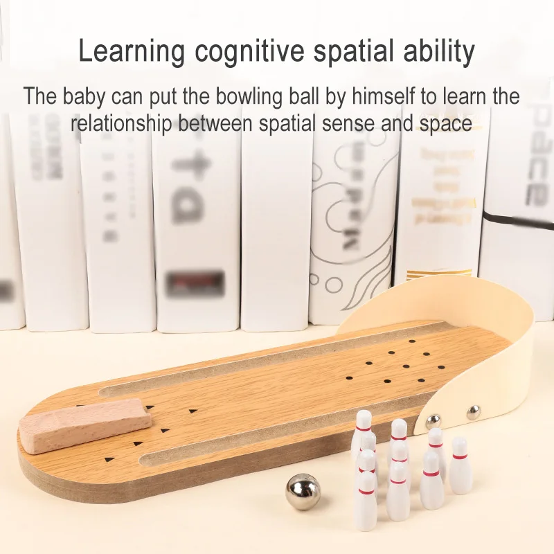 Tabletop Mini Bowling Game Set Funny Gifts Wooden Mini Bowling Set for Home Office Desk Stress Relief Gadgets
