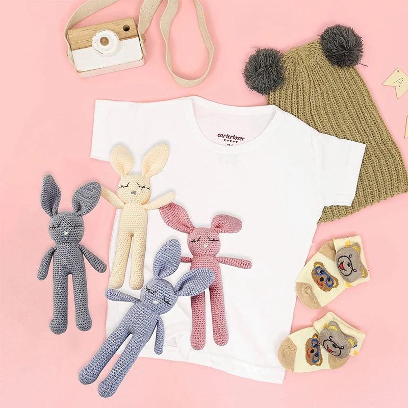 SENNIU 100% Handmade Amigurumi Crochet Bunny Rabbit Stuffed Baby Toys Wholesale 26cm