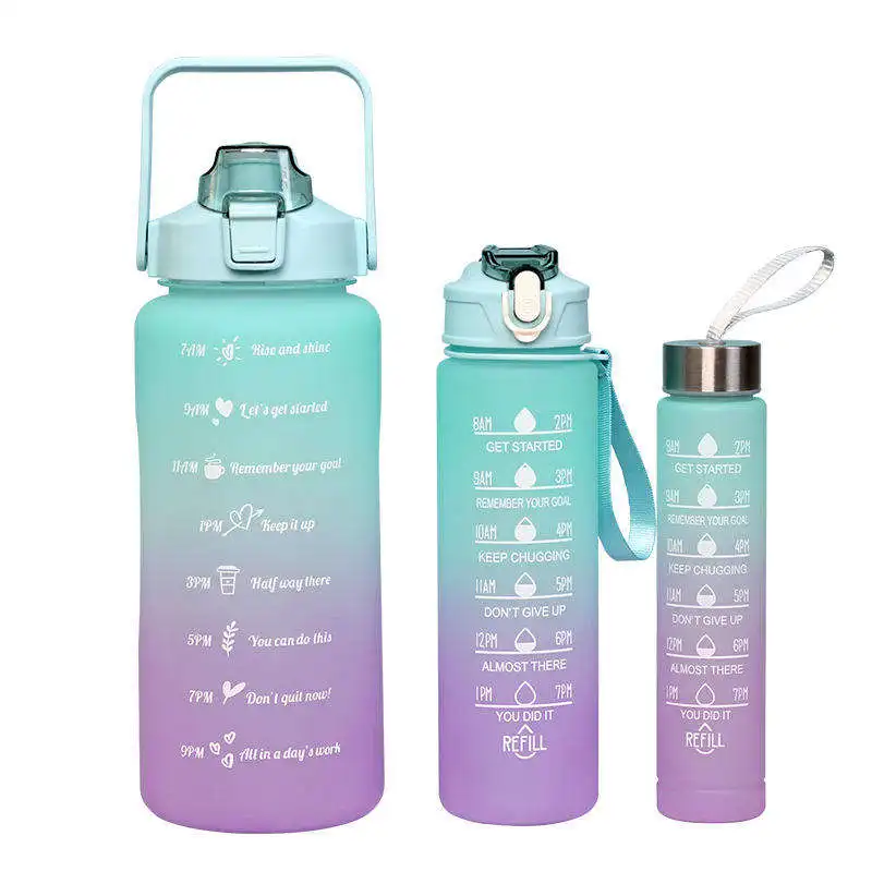 Colorful 3 In 1 Luxury Water Bottle For Children  Sports Motivational Water Bottle