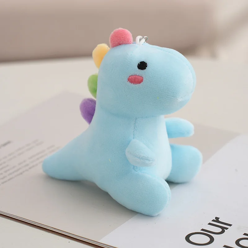 wholesale 12 Cm Cartoon Cute Dinosaur Soft Animal Stuffed Plushie Keychain Custom Keychain Pendants Key Ring Stuffed Animals Toy