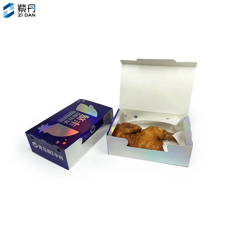 Biodegradable Take Away Food Boxes Food Packaging Hamburger Box Snack Box Accept French Fries Fried Chicken Nuggets Carton Paper
