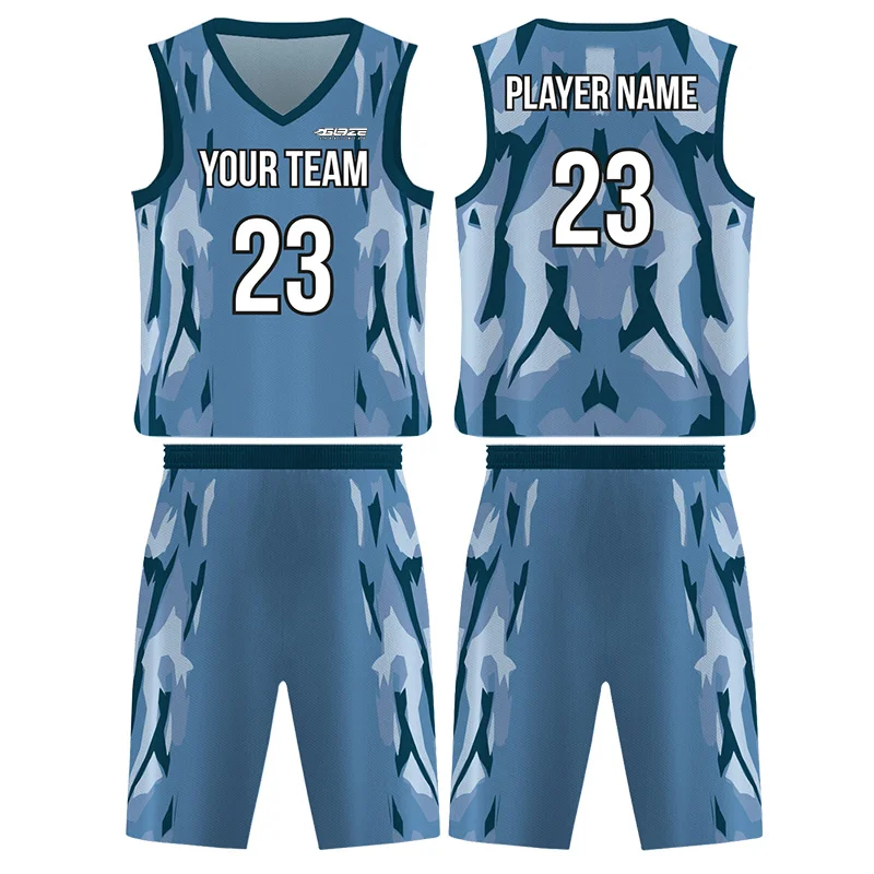 Breathable 100% polyester basketball jersey set usa basketball clothing custom team logo basket ball uniform set