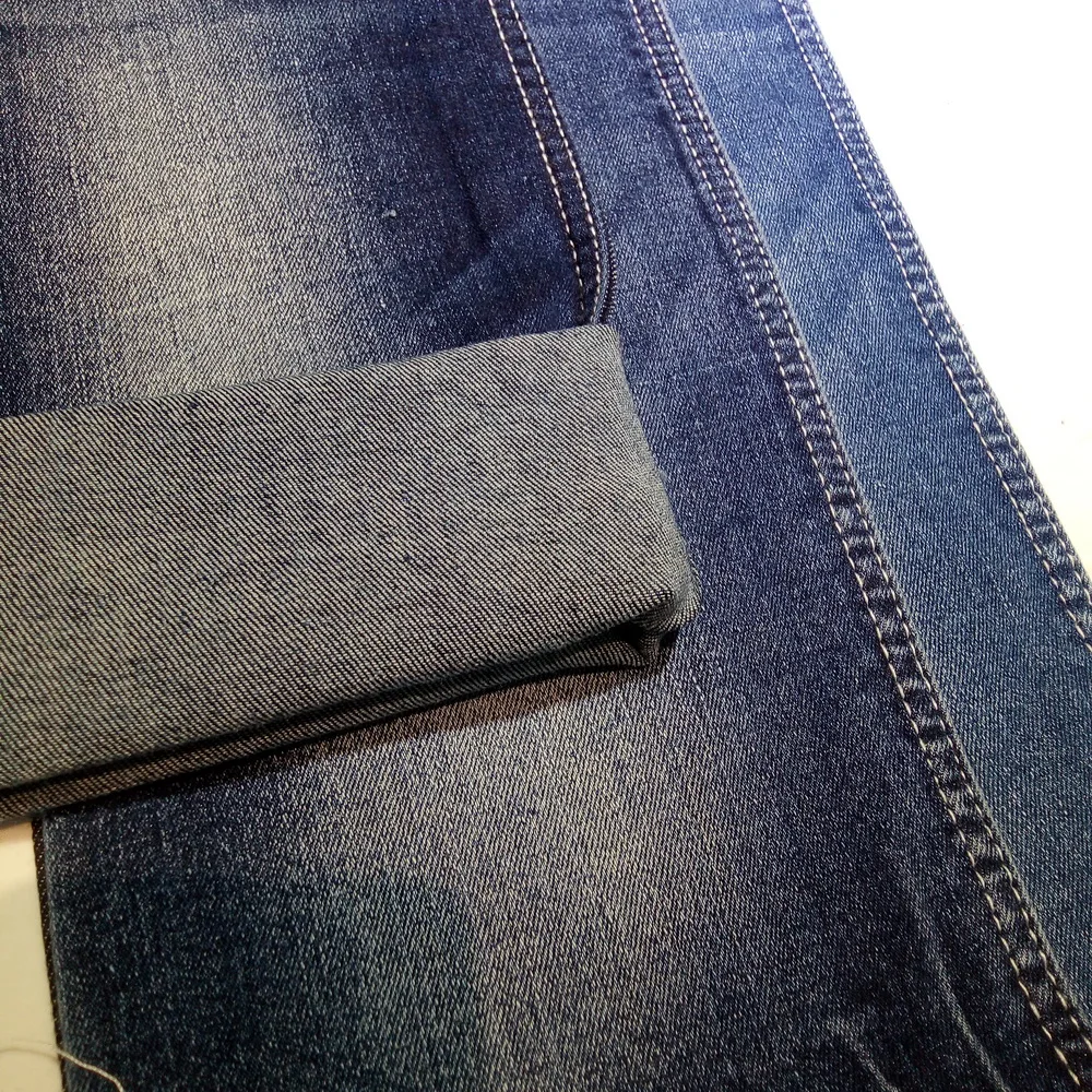 American high waist power stretch slub jean denim textile for girl pants