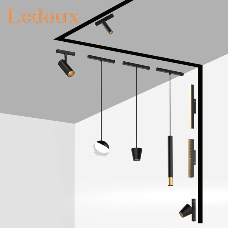 LEDOUX Commercial Aluminum 48V Track Lamp Rail 3W 8W 10W 15W 20W 30W LED Magnetic Track Light
