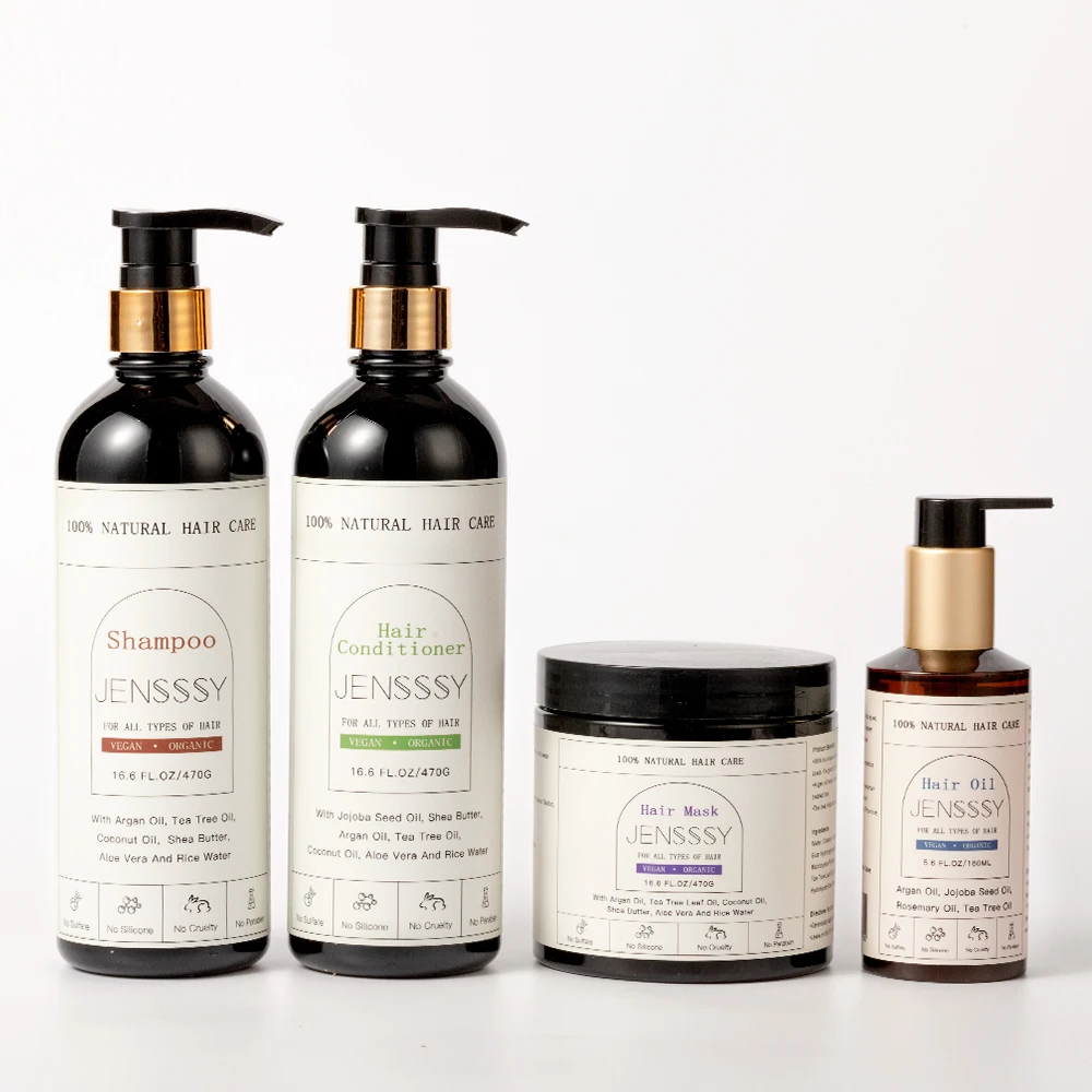 Без сульфата против перхоти фирменная марка Органическая маска аргановое масло рисовое шампунь с алоэ вера и кондиционер набор для ухода за волосами