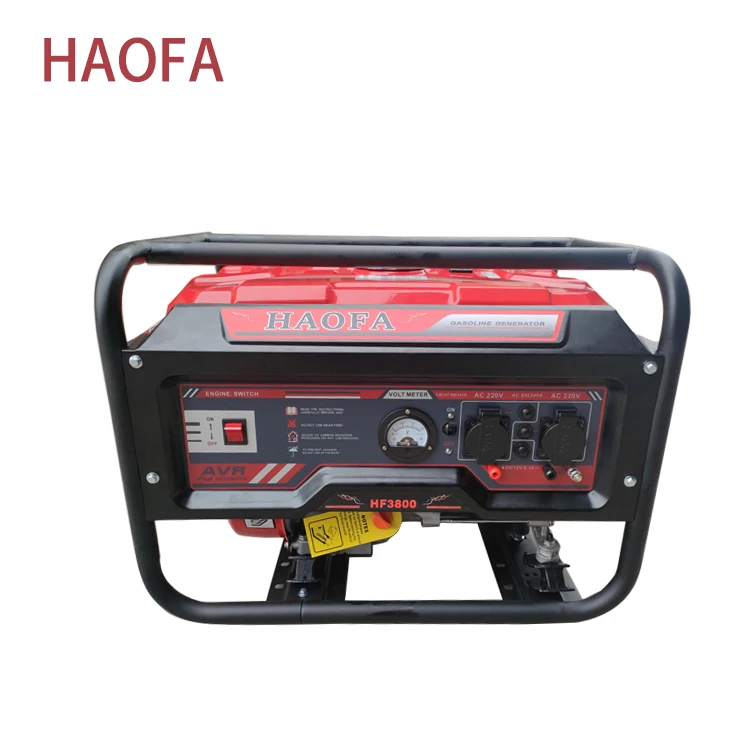 HAOFA 5kw generator manual start  equipped with 190 gasoline engine, steel crankshaft, ductile iron camshaft, all-copper motor