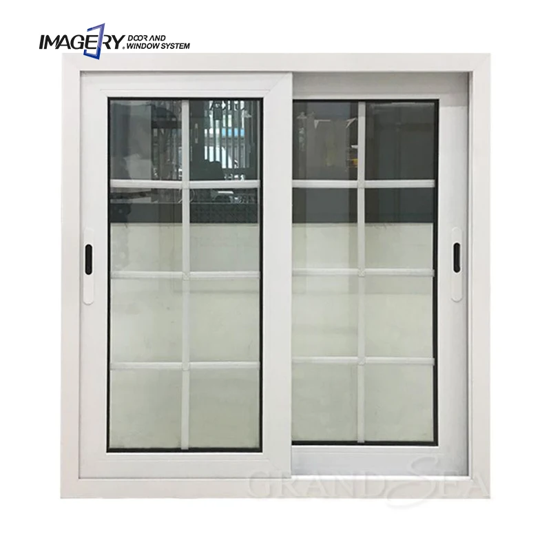 Simple Design Double Glazed 3 Tracks White Grill Frameless House Aluminum  Sliding Door Window with Mosquito Net for Philippines