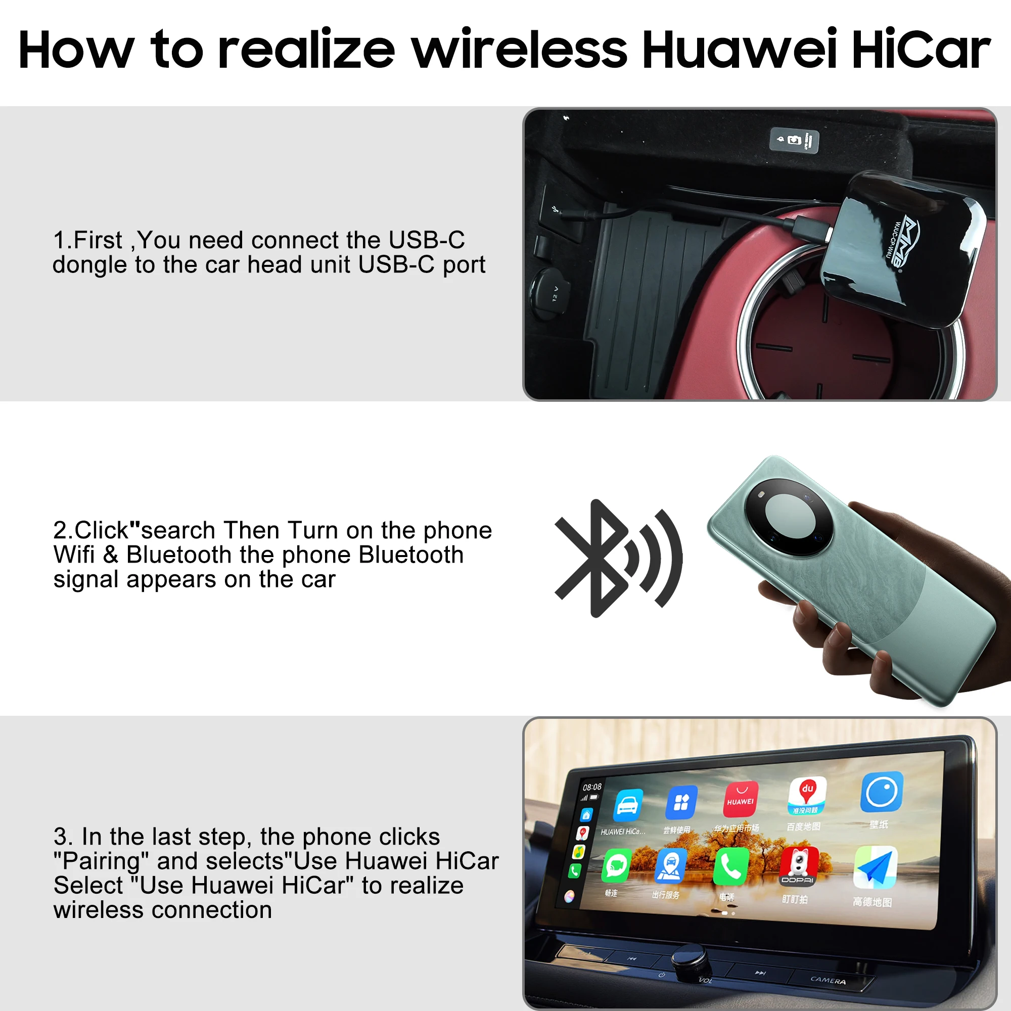 huawei hicar box Portable Mini Android 11 Ai Box Carplay hicar Box With Wireless Connect Usb Plug Navigation