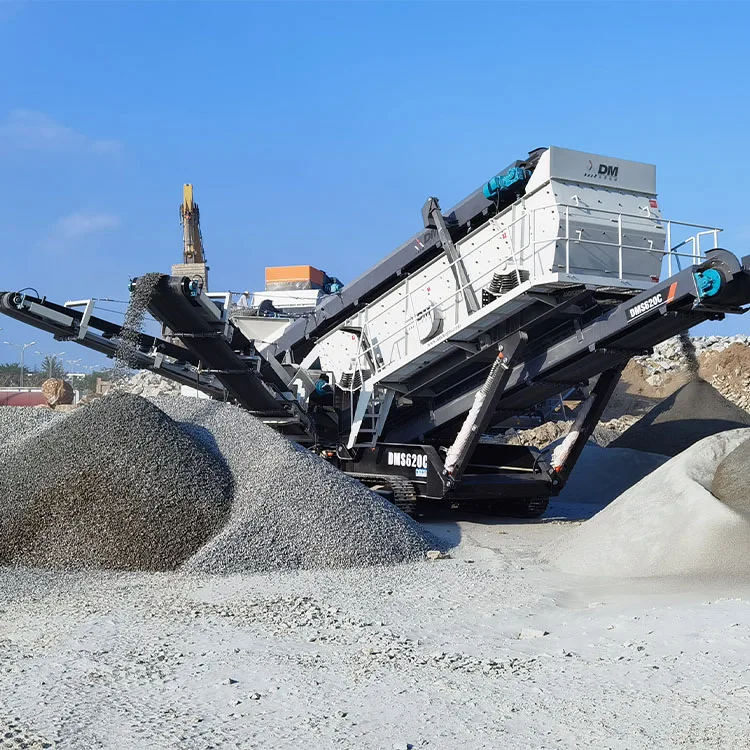 Complete rock quarry stone crusher line crawler type mobile diesel engine stone crushing plant