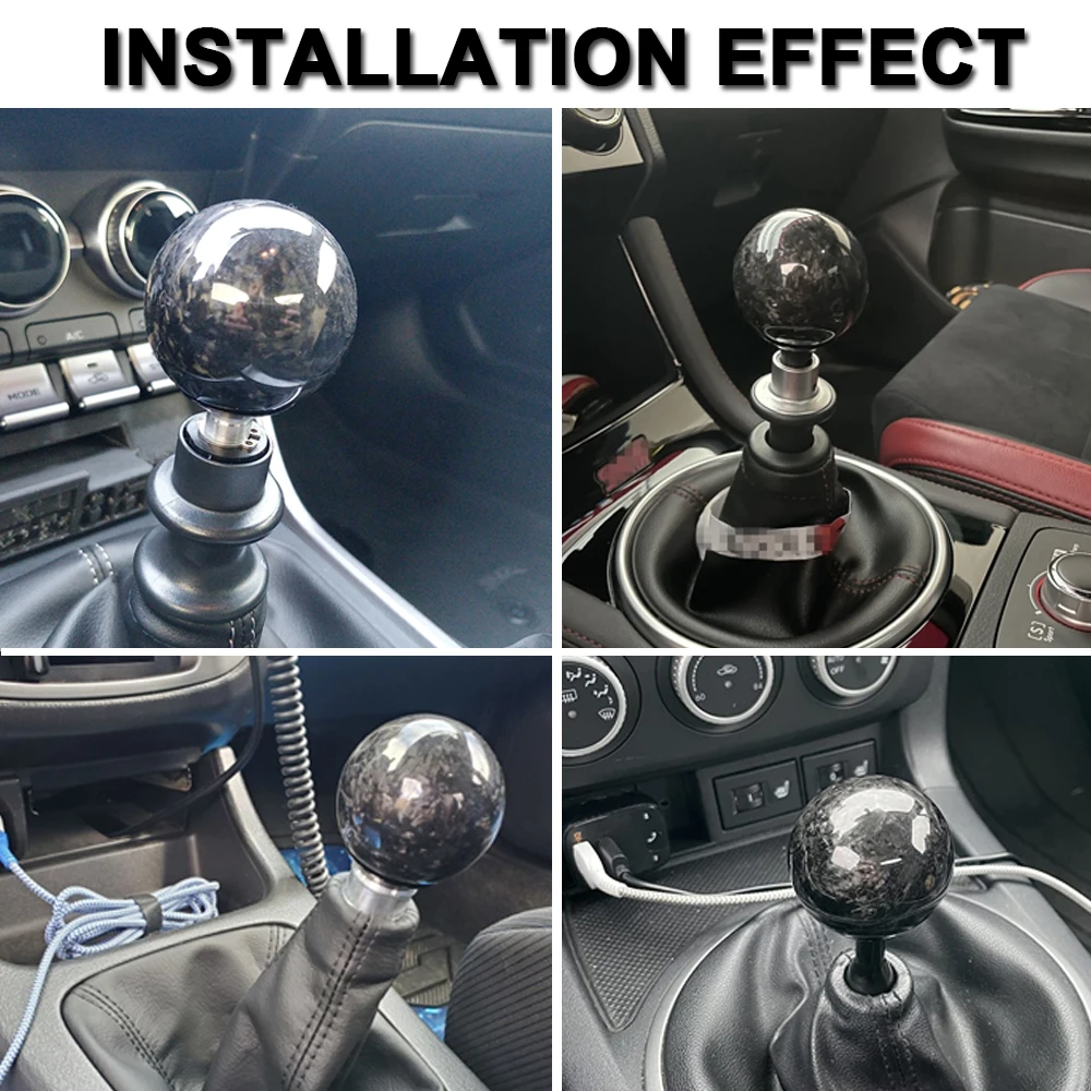 Racing Real Forged Shift Knob Carbon Fiber Gear Shift knob Manual Transmission Shifter Lever Round Ball Shape Handle Knob