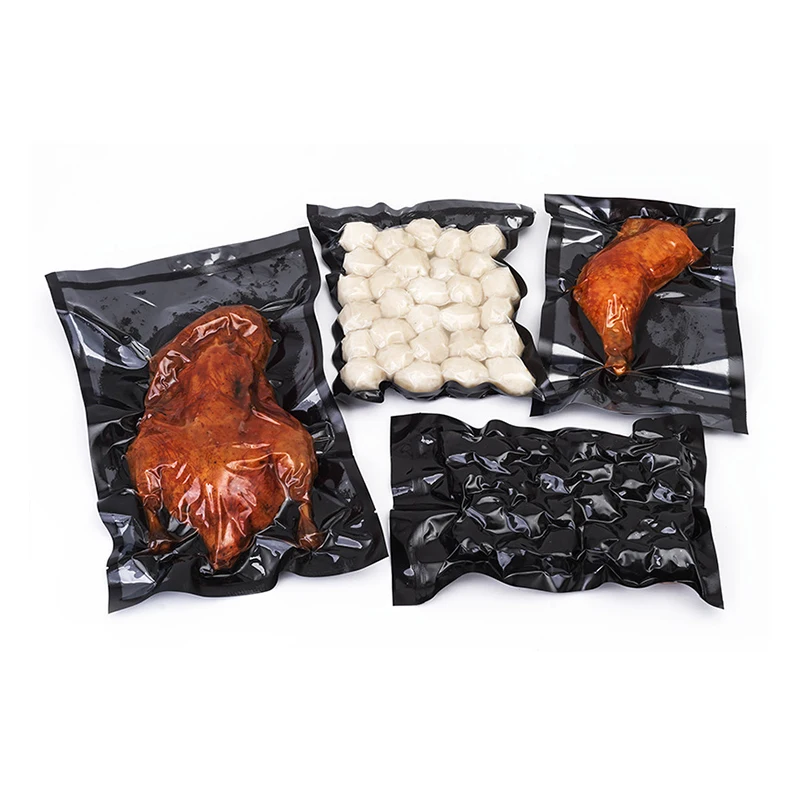 Factory wholesale  ready to ship food grade freshness preservative small custom black vacuum seal bags