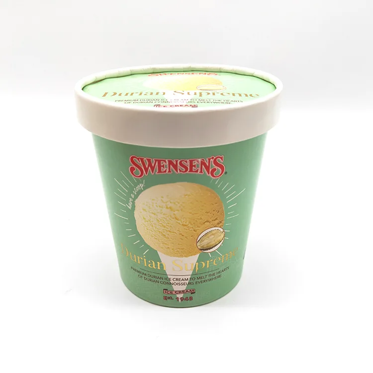 16oz biodegradable ice cream yogurt paper cup cartoon paper bowl customized ice cream  paper cup