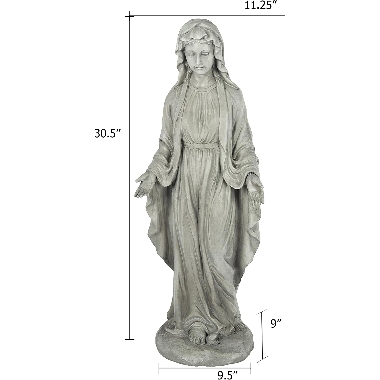 Traditional Style 30' Religious MgO Virgin Mary Garden Statue Angel Figurines Large Garden Statues for Home Decor