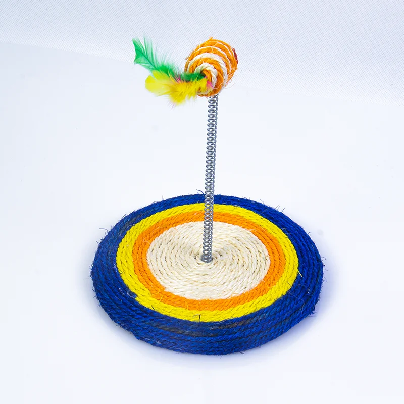 Забавные игрушки, аксессуары, пружинная сизальная мышь, круглая доска для царапин