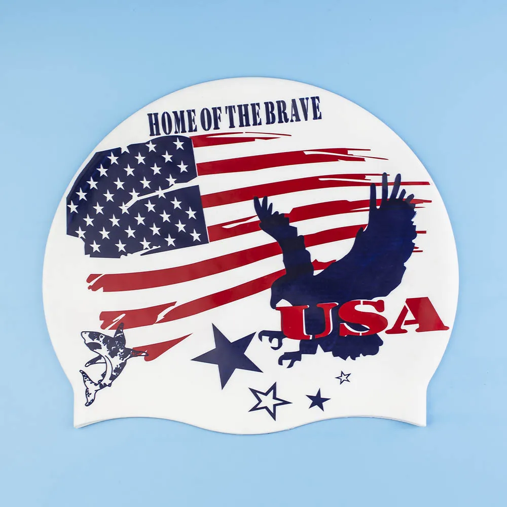 national flag swim caps,canada flag swim cap