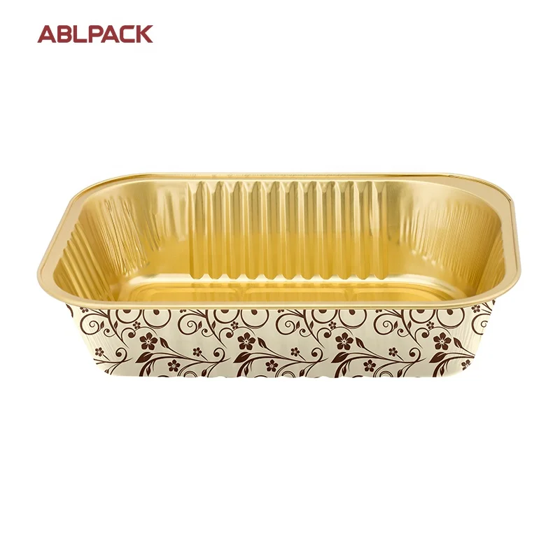 Factory ABLPACK Ready cook meal box disposable aluminum foil containers takeaway food packaging trays lid foil Container