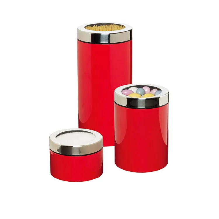 Stainless Steel Canister Tea Coffee Sugar Nuts Jar Storage Set 2020 High Quality 3pcs Kitchen Food Storage Bottles & Jars