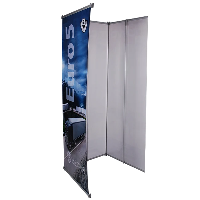 Custom Waterproof Advertising Standing Screen Three Sided banner Outdoor banner stand