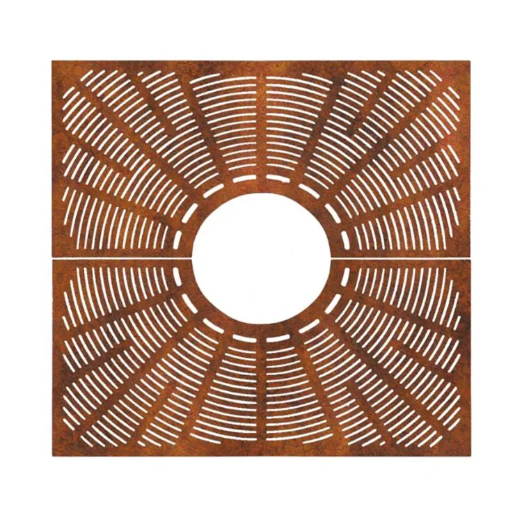 Custom Cast Iron Corten Steel Tree Grilles and Grates Road Safety Urban Accessories Metal Grate Around Tree