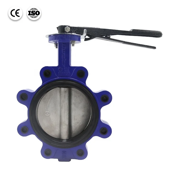 Bundor 4 inch ANSI ductile iron disc PN16 lever lug type butterfly valve