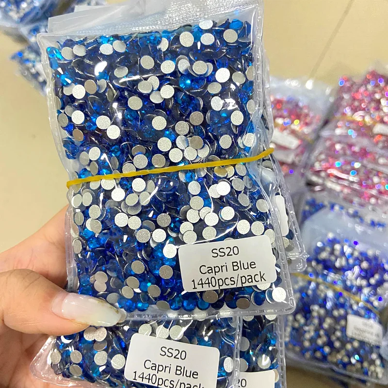 Wholesale ss3-ss20 Glass Flat Back Bling AB Rhinestones Shapes