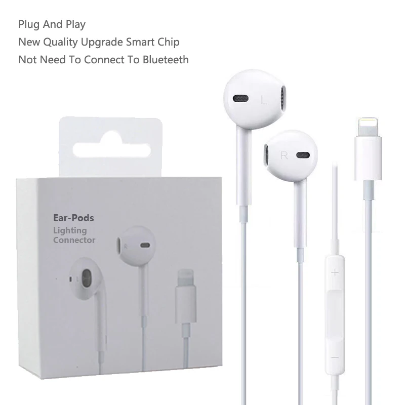 Wired Headphone 1:1 With Microphone In-Ear Handsfree Stereo For iPhone 7/8/X/11/12 Wired Earphones For Light-ning