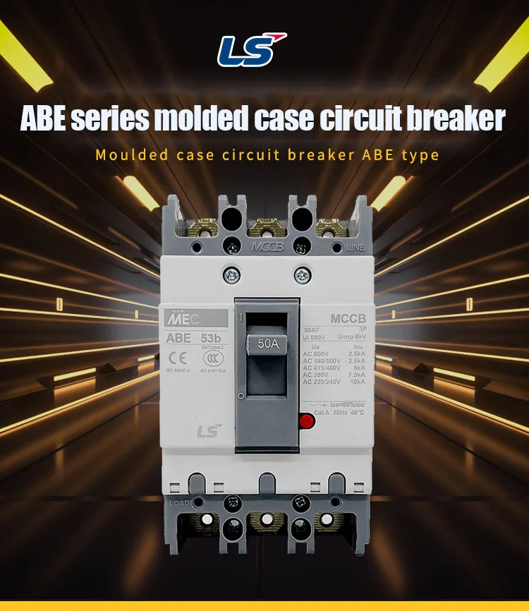 Оптовая продажа Серия LS ABE экономичный MCCB давление магнитный тип три полюса/3P/3 полюса/три полюса
