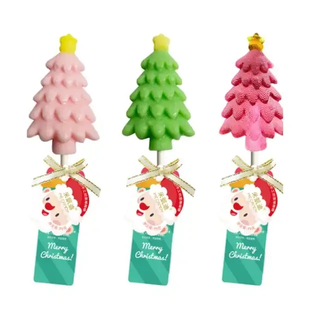 High quality Christmas tree candy cartoon shape lollipop hard candy