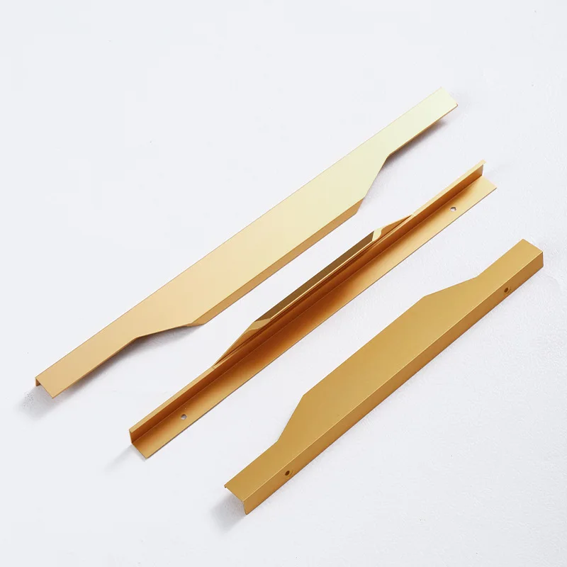 Cheap profile china wholesale cabinet handle golden furniture aluminum alloy simple hardware for wardrobe pulls bedroom