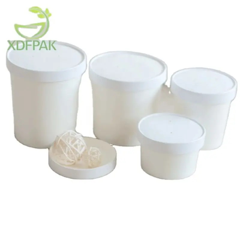 Одноразовые бумажные суповые чашки с крышками 8 унций 12 16 26 32