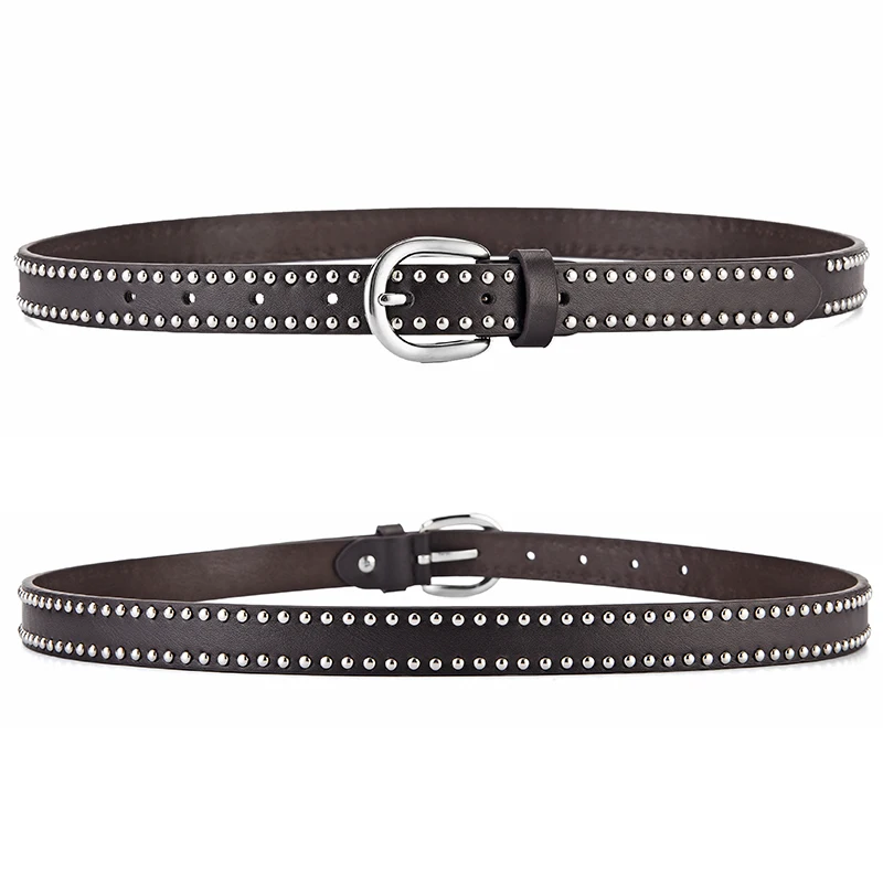 Lines Round Western Rivets Punk Rock Pin Alloy Buckle Causal Girl Lady Jeans Decoration Belts