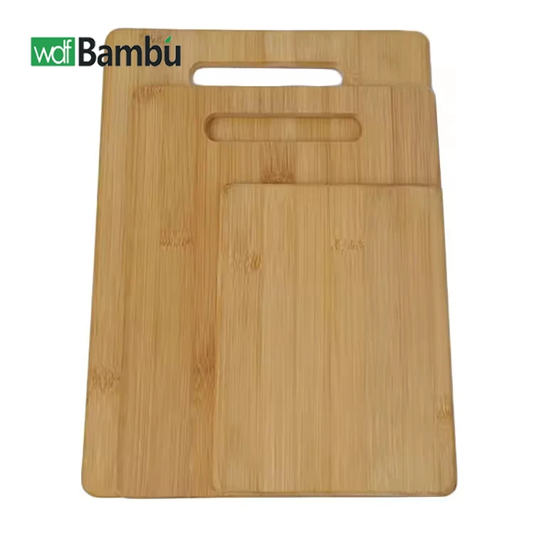 WDF Kesme Tahtasi  Chopping Board Yawen Tabua De Bambu Schneidbrett Holz 3 Pieces Bamboo Cutting Board Set With Handle For Home