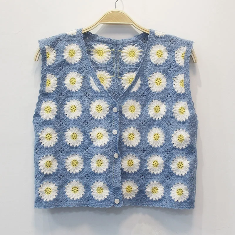 
Newest Cheap Cropped Sweater Vest Sleeveless Button Sweater Vest With High Quality 