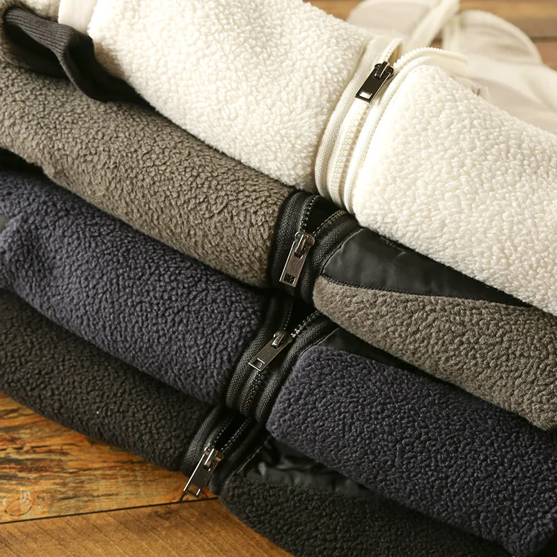 new outdoor soft sherpa jacket mens winter warm sherpa varsity fleece jacket for men