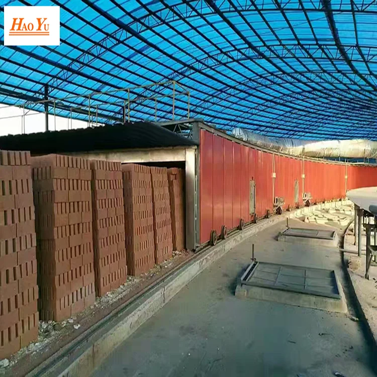 Tunnel kiln red brick plant building fire coal or diesel gas kiln dry kiln plant with robot stacking machine to reduce worker