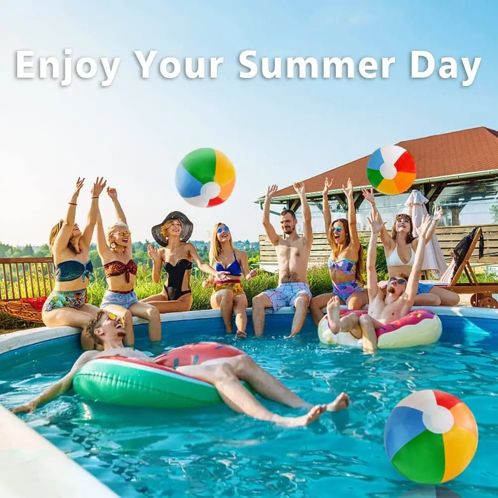 Летние надувные пляжные мячи игрушки для бассейна принадлежности дня рождения Классический Радужный пляжный мяч детей и взрослых