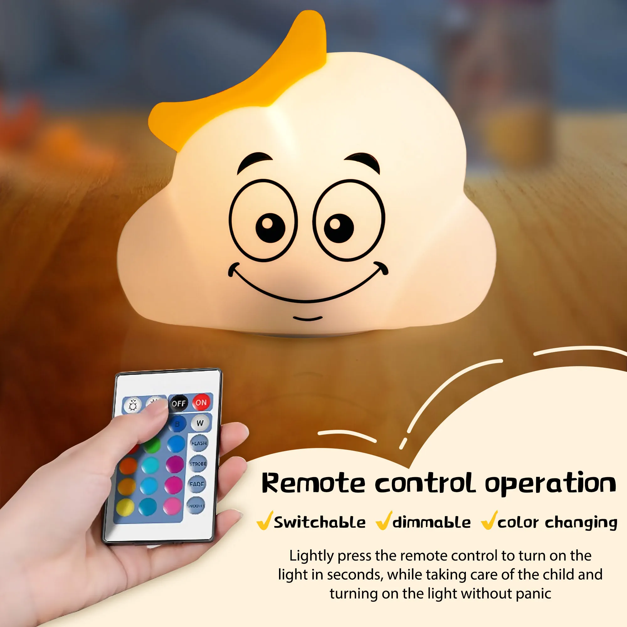 Cloud Buddha Led Cute Cartoon Silicone Panda Lamp Usb Touch Sensor Colorful Light Bedroom Bedside Night Light For Children Kids