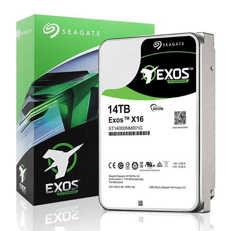 Seagate exos 14TB Hard Drive ST14000NM001G 14TB HDD 7200 RPM SATA 6Gb/s 256MB Cache 3.5 Enterprise Hard Disk Wholesale forServer