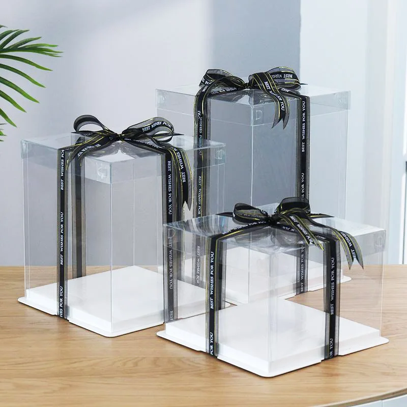 Transparent Cake Box Custom Gift Food Grade Plastic Cake Box Packaging Clear Mini Cake Box