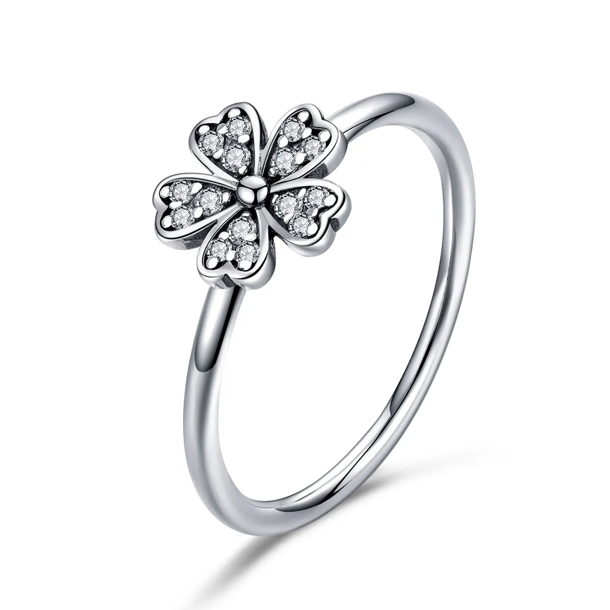 New s925 silver sterling silver ladies simple daisy flower ring Korean fashion couple ring SCR398