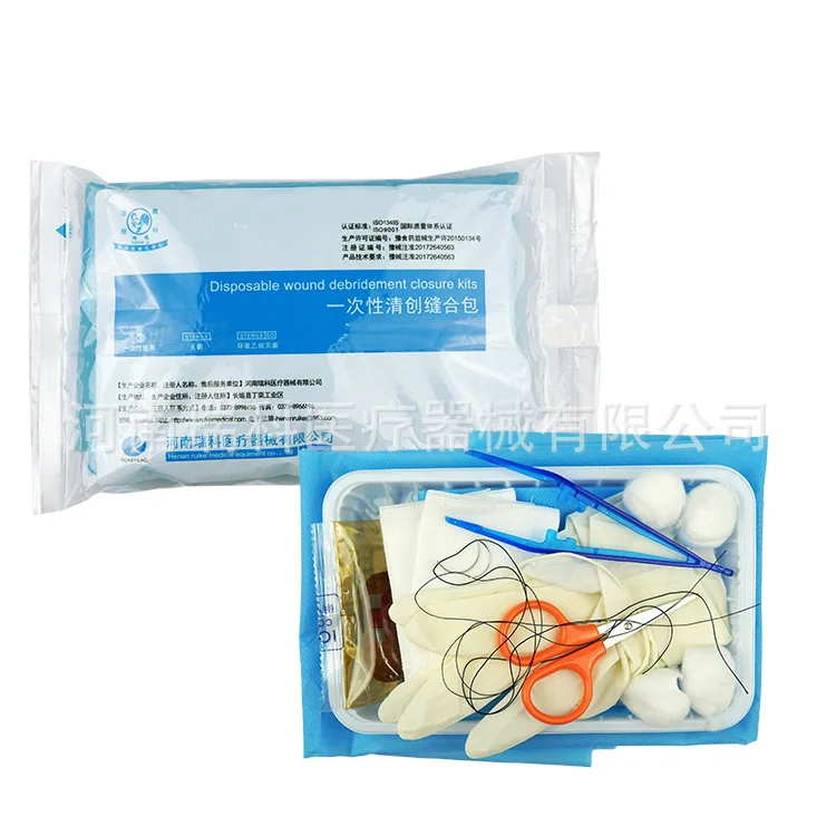 Disposable debridement suture package
