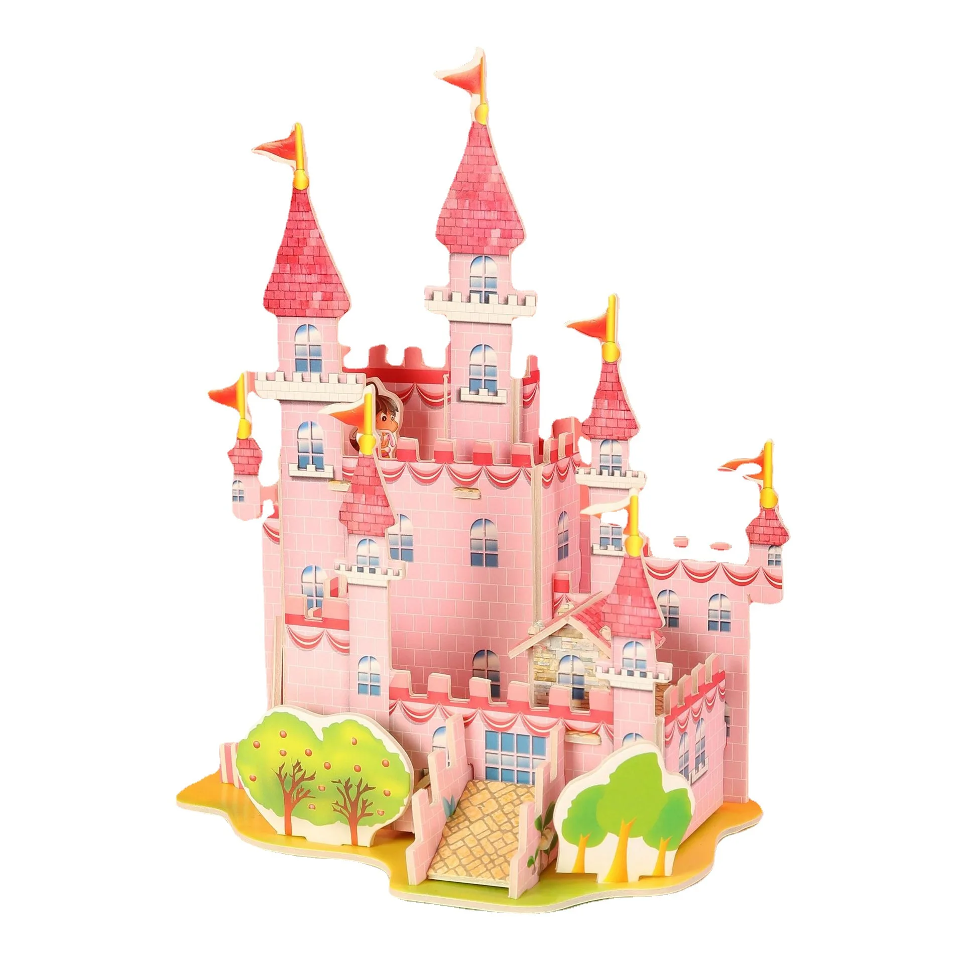 Customisable Paper Castle Creative 3D Jigsaw Puzzle DIY Handmade Early Learning Educational Toys Puzzle Card DIY Manual Toys