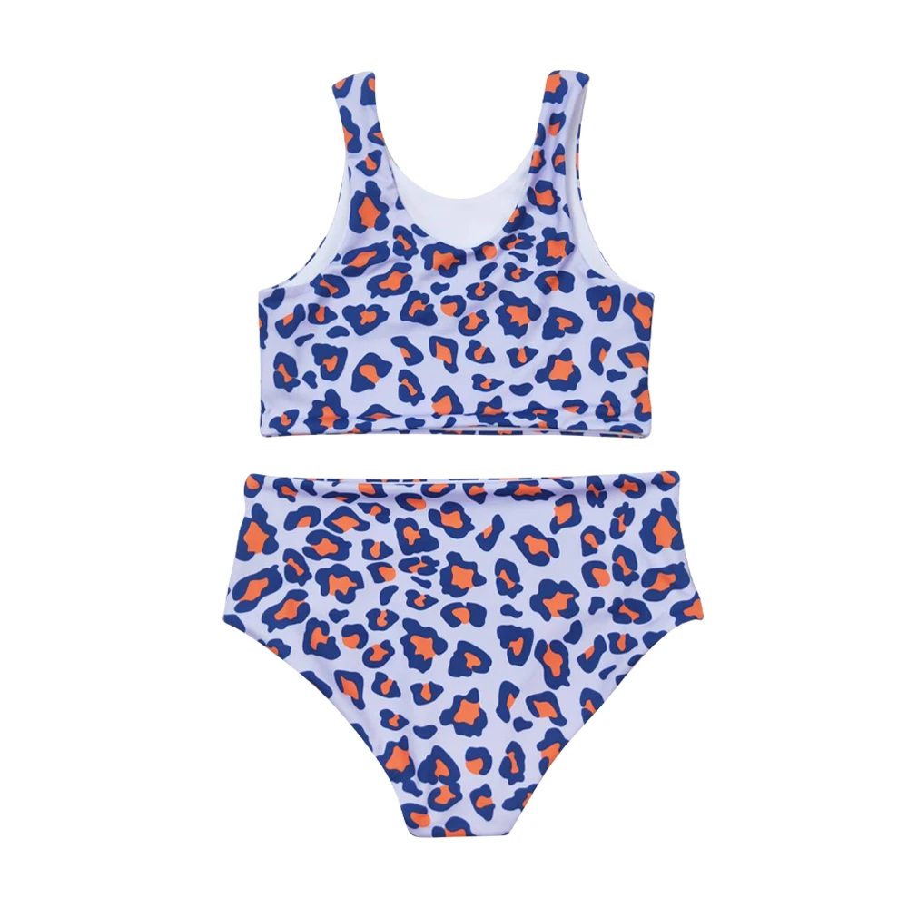 S0229 Leopard print pink swimsuit set high quality wholesale girls swimwear
